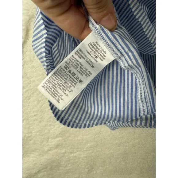 J.Crew Womens Blue & White Striped Flutter Sleeve Top Size M - Picture 10 of 10